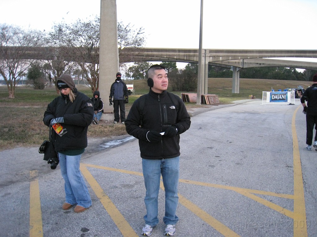 Disney 2010 D2 0190.jpg - January 9-11, 2010 Disney World Florida. Went to run the marathon. Sunday 5:40 AM start the race! Finish, go take a hot shower! Paul drove us over to Kennedy Space Center. Then buffet at Animal Kingdom for dinner!